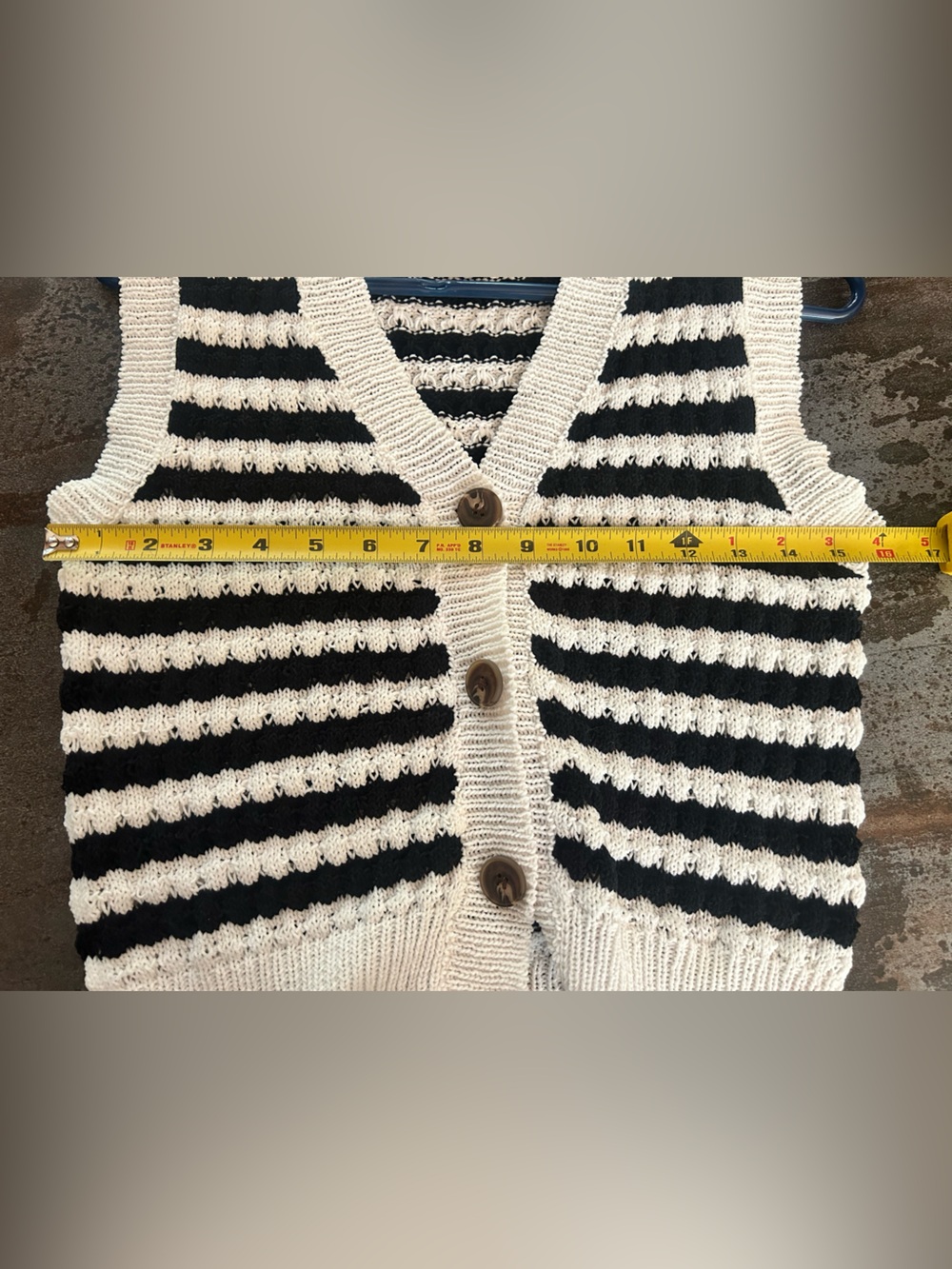 Lulus Stylish Instinct Striped Crochet Sweater Vest XS (Fits S) - Picture 6 of 7